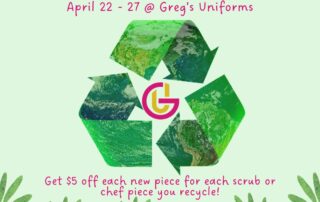 Earth Day Recycling event at Geg's Uniforms Apr. 22-27, 2024